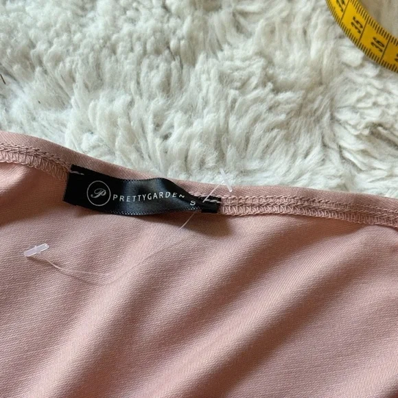 PRETTYGARDEN Women's Ruched Bodycon Pink Dress One Shoulder Sleeveless Small - Picture 4 of 8